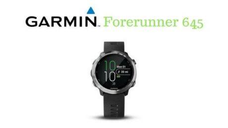 Forerunner black with a yellow and black garmin caption