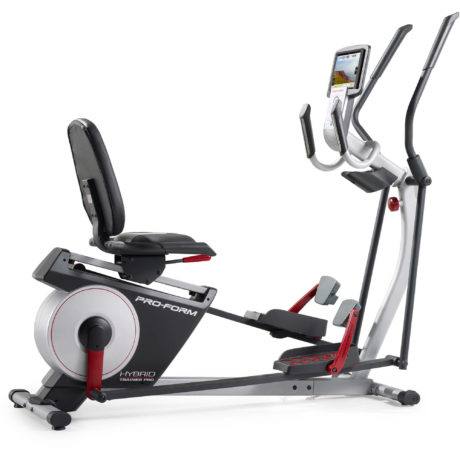 proform-hybrid-trainer-pro-recumbent-bike-and-upright-elliptical-with-20 resistance-levels-iFit-enabled-Adjustable seat