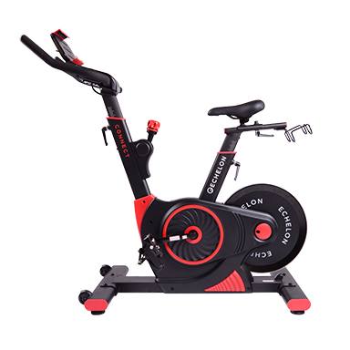 Black and Red Echelon workout bike.