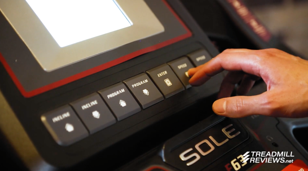 Close-up of workout programs available on the Sole F63 treadmill